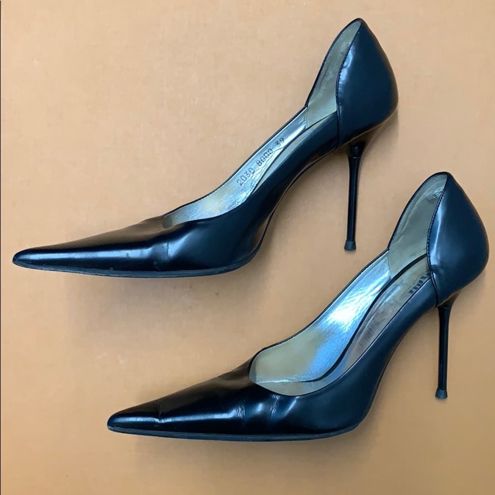 Le Silla Black Leather Heels